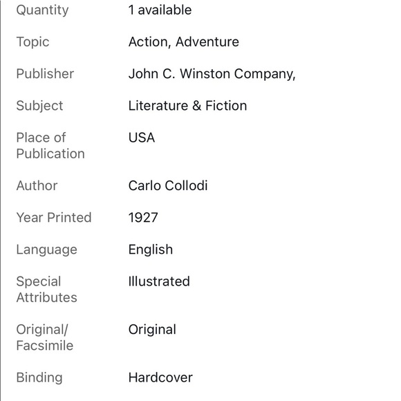 ADVENTURES OF PINOCCHIO (RARE HARD COVER) 1927 - Picture 8 of 16